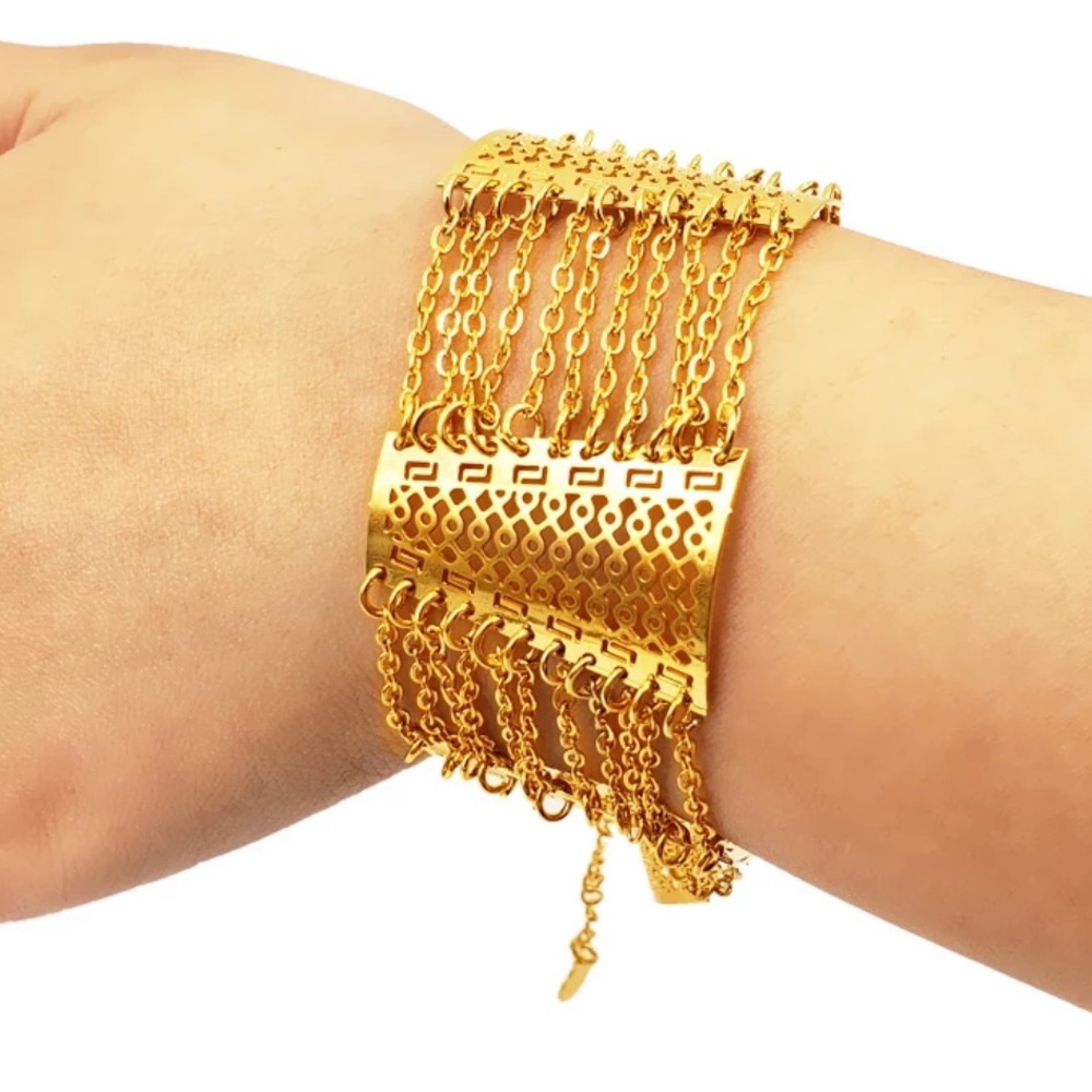 24k Gold Plated Bangle Bracelet Openable 1…